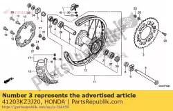 Here you can order the sprocket, final driven (50t) from Honda, with part number 41203KZ3J20: