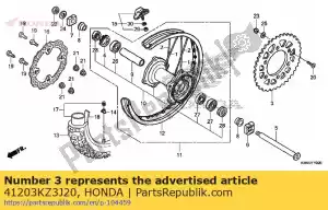 honda 41203KZ3J20 sprocket, final driven (50t) - Bottom side