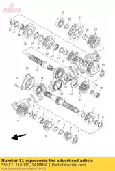 Ici, vous pouvez commander le pignon, 2ème pignon auprès de Yamaha , avec le numéro de pièce 5SL171210000: