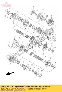 yamaha 5SL171210000 pignon, 2ème pignon - La partie au fond