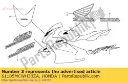 merk, voorzijde * type1 * van Honda, met onderdeel nummer 61105MCWH30ZA, bestel je hier online: