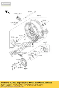 Kawasaki 420410005 sprocket-hub,39t - Bottom side