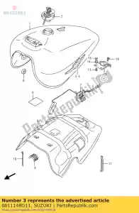 suzuki 6811148G11 embleem, brandstoftank - Onderkant