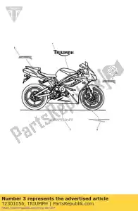 triumph T2301056 décalque de carénage gauche (c - La partie au fond