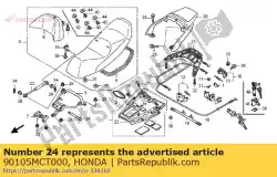 Here you can order the bolt, seat hinge from Honda, with part number 90105MCT000: