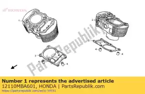 Honda 12110MBA601 comp. cilindro, fr. - Lado inferior