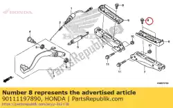Aqui você pode pedir o parafuso, flange, 6 mm em Honda , com o número da peça 90111197890: