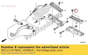 Honda 90111197890 perno, brida, 6 mm - Lado inferior