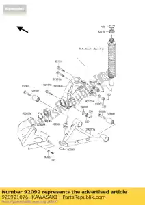 Kawasaki 920921076 douille en caoutchouc - La partie au fond