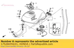 Here you can order the no description available at the moment from Honda, with part number 17526KFK631: