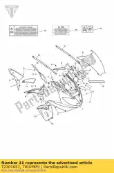 Aquí puede pedir panel de lado derecho de Triumph , con el número de pieza T2301657: