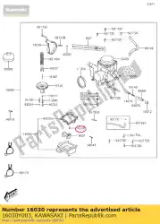 klep-vlotter van Kawasaki, met onderdeel nummer 16030Y003, bestel je hier online: