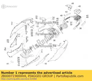 Piaggio Group 2B000723000H4 lh painel lateral - Lado inferior