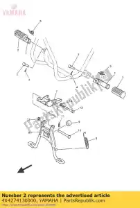 yamaha 4X4274130000 capa, apoio para os pés - Lado inferior