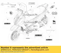 2H001523, Piaggio Group, plakette s piaggio beverly zapma210 zapma2100 zapma2200 300 350 2016 2017 2018 2019 2020 2021, Nowy