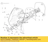 62211540M5, Piaggio Group, solapa de caja superior pintada     , Nuevo
