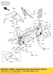 Qui puoi ordinare radiatore-assy, ?? Sinistra kx125-m1 da Kawasaki , con numero parte 390610012: