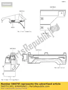 kawasaki 560751383 01 pattern,rr carrier,lh - Bottom side