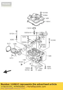 Kawasaki 11061S101 empaquetadura - Lado inferior