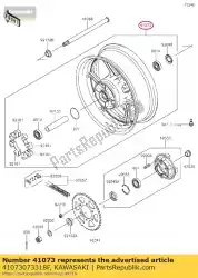 Aqui você pode pedir o wheel-assy, ?? Rr, g. Black klz1000b em Kawasaki , com o número da peça 41073073318F: