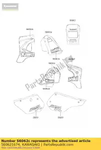 Kawasaki 560621674 wzór, zbiornik paliwa, upp - Dół