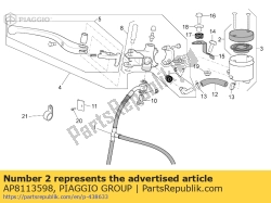 Aprilia AP8113598, Tapón del tanque de freno pil, OEM: Aprilia AP8113598