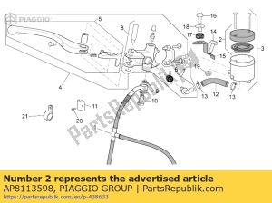 aprilia AP8113598 tapón del tanque de freno pil - Lado inferior