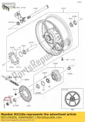 Qui puoi ordinare dado, castello, 24mm zx1400a6f da Kawasaki , con numero parte 922100280: