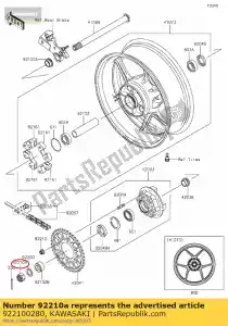 kawasaki 922100280 dado, castello, 24mm zx1400a6f - Il fondo