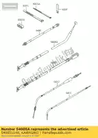 540051148, Kawasaki, freio de cabo, estacionamento klf300-c1 kawasaki klf 300 2000 2001 2002 2003 2004 2005 2006, Novo