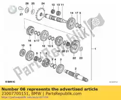 schakel versnelling voor 3e. Versnelling - 16 van BMW, met onderdeel nummer 23007700151, bestel je hier online: