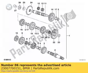 bmw 23007700151 schakel versnelling voor 3e. versnelling - 16 - Onderkant