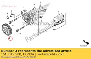 honda 15130KYJ900 engranaje comp., bomba de aceite (32t) - Lado inferior