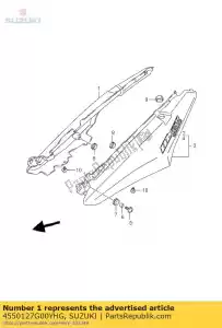 Suzuki 4550127G00YHG capa, cauda do assento - Lado inferior