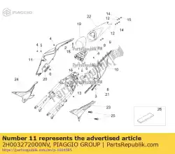 Here you can order the rh rear fairing, black competition from Piaggio Group, with part number 2H003272000NV: