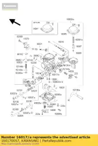 Kawasaki 160170057 agulha de jato - Lado inferior