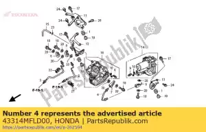 Honda 43314MFLD00 pipe comp. c, rr. brake - Bottom side