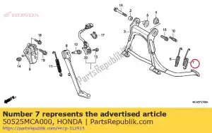 honda 50525MCA000 spring a, main stand - Bottom side