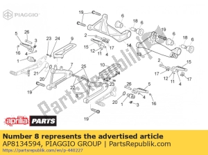 aprilia AP8134594 lewy wspornik przedniego podnó?ka - Dół