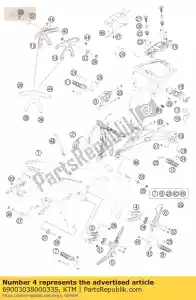 ktm 6900303800033S suporte de apoio para os pés l / s 09 - Lado inferior