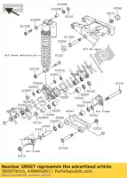 390070016, Kawasaki, Arm-susp, uni trak kawasaki kx  r f kx250 250 , Nieuw