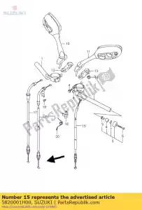 suzuki 5820001H00 conjunto de cabo, embreagem - Lado inferior