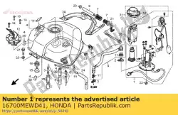 Aquí puede pedir conjunto bomba, combustible de Honda , con el número de pieza 16700MEWD41: