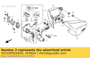 Honda 35010MEGW00 juego de llaves - Lado inferior