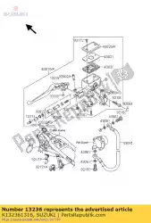 Qui puoi ordinare leva-comp, frizione da Suzuki , con numero parte K132361316: