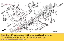 Ici, vous pouvez commander le vis, purge auprès de Honda , avec le numéro de pièce 43352MBB006: