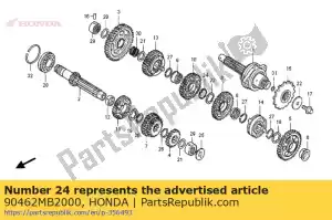 Honda 90462MB2000 wassen, slot, 28 mm - Onderkant