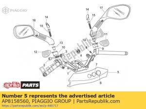 aprilia AP8158560 piastra di sterzo grigia - Il fondo