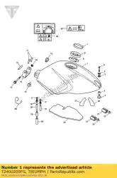 Here you can order the spares kit, f/tank, yellow from Triumph, with part number T2400209FG: