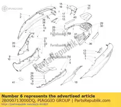 Ici, vous pouvez commander le spoiler inférieur dx auprès de Piaggio Group , avec le numéro de pièce 2B000713000DQ: